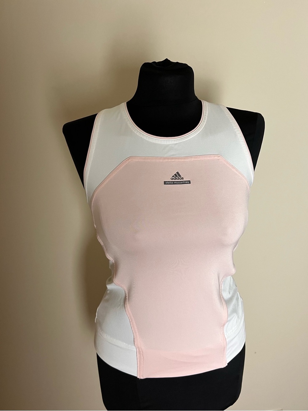 Adidas by Stella McCartney Pink and White Racerback Sports Tank